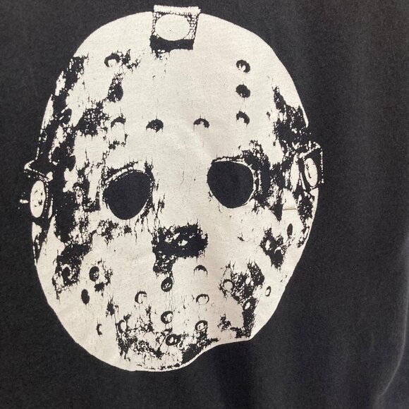 Friday The 13th Black T Shirt Mens Medium Jason Mask Graphic - Picture 3 of 7